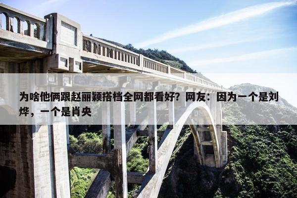 为啥他俩跟赵丽颖搭档全网都看好？网友：因为一个是刘烨，一个是肖央