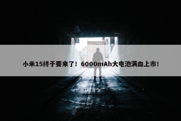 小米15终于要来了！6000mAh大电池满血上市！