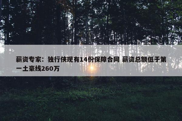 薪资专家：独行侠现有14份保障合同 薪资总额低于第一土豪线260万