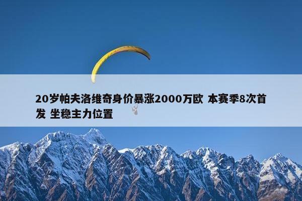 20岁帕夫洛维奇身价暴涨2000万欧 本赛季8次首发 坐稳主力位置