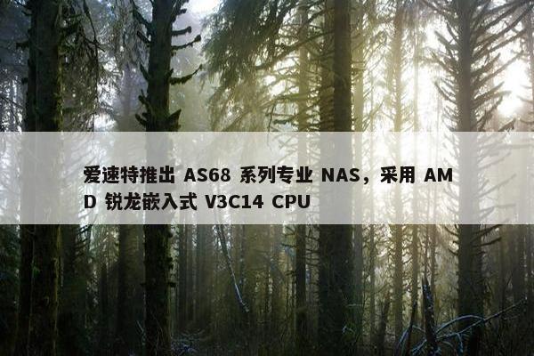 爱速特推出 AS68 系列专业 NAS，采用 AMD 锐龙嵌入式 V3C14 CPU