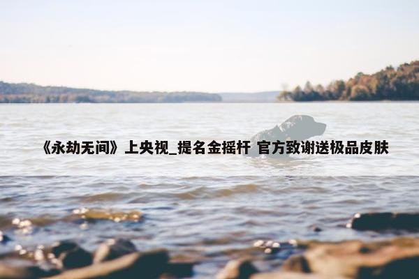 《永劫无间》上央视_提名金摇杆 官方致谢送极品皮肤