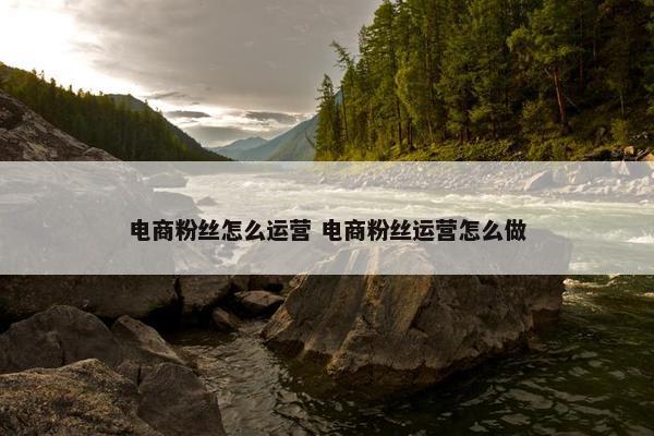 电商粉丝怎么运营 电商粉丝运营怎么做