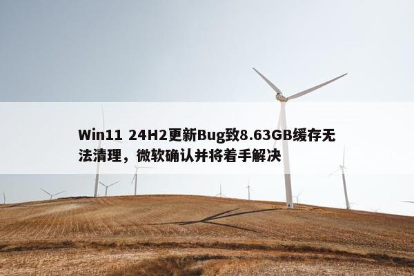 Win11 24H2更新Bug致8.63GB缓存无法清理，微软确认并将着手解决