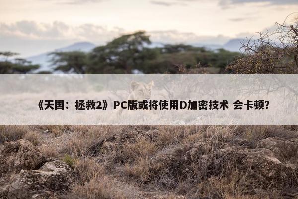 《天国：拯救2》PC版或将使用D加密技术 会卡顿？