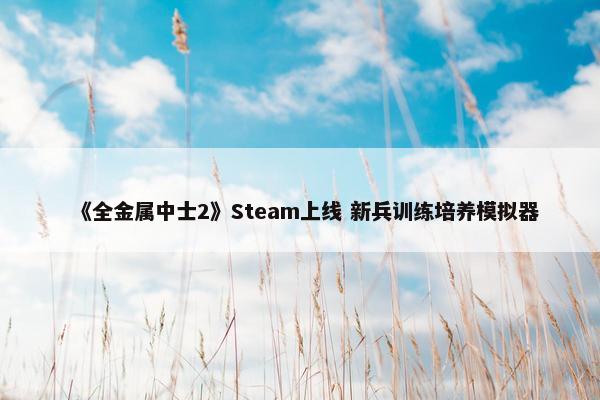 《全金属中士2》Steam上线 新兵训练培养模拟器