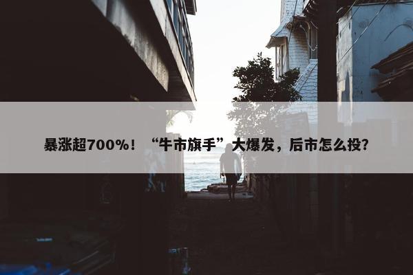 暴涨超700%！“牛市旗手”大爆发，后市怎么投？