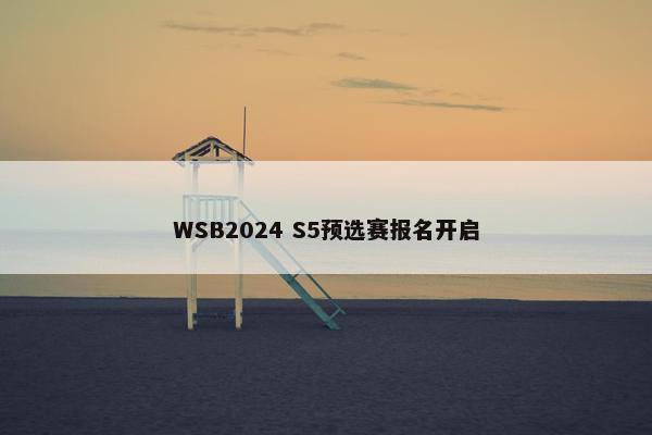 WSB2024 S5预选赛报名开启