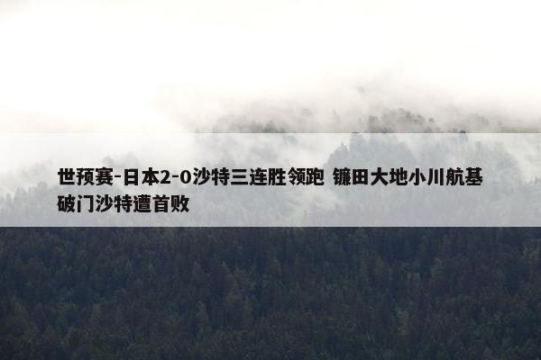 世预赛-日本2-0沙特三连胜领跑 镰田大地小川航基破门沙特遭首败