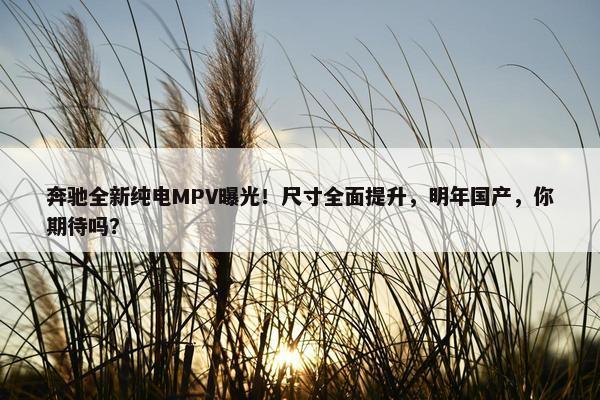 奔驰全新纯电MPV曝光！尺寸全面提升，明年国产，你期待吗？