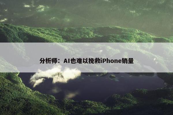 分析师：AI也难以挽救iPhone销量