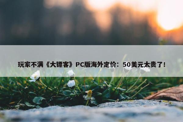 玩家不满《大镖客》PC版海外定价：50美元太贵了！