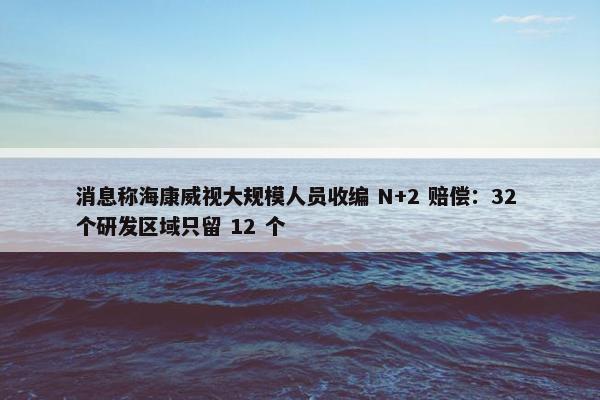 消息称海康威视大规模人员收编 N+2 赔偿：32 个研发区域只留 12 个