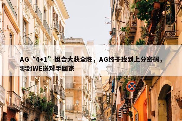 AG“4+1”组合大获全胜，AG终于找到上分密码，零封WE送对手回家