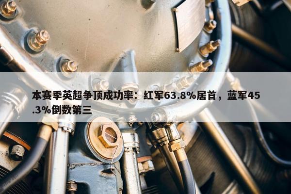 本赛季英超争顶成功率：红军63.8%居首，蓝军45.3%倒数第三