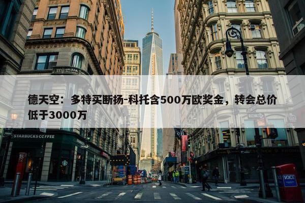 德天空：多特买断扬-科托含500万欧奖金，转会总价低于3000万