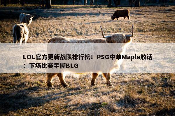 LOL官方更新战队排行榜！PSG中单Maple放话：下场比赛手撕BLG