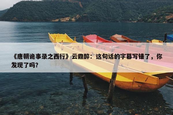 《唐朝诡事录之西行》云鼎醉：这句话的字幕写错了，你发现了吗？