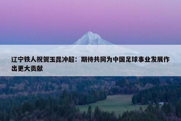 辽宁铁人祝贺玉昆冲超：期待共同为中国足球事业发展作出更大贡献