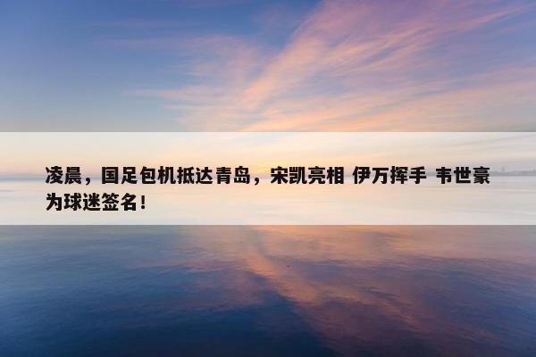 凌晨，国足包机抵达青岛，宋凯亮相 伊万挥手 韦世豪为球迷签名！