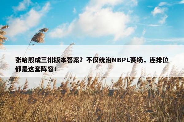 张哈殷成三排版本答案？不仅统治NBPL赛场，连排位都是这套阵容！