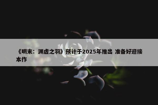 《明末：渊虚之羽》预计于2025年推出 准备好迎接本作