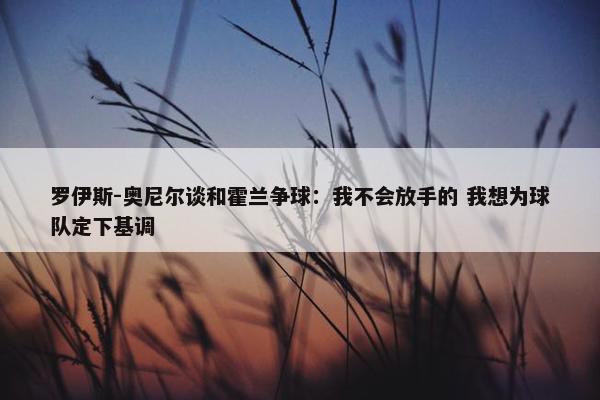 罗伊斯-奥尼尔谈和霍兰争球：我不会放手的 我想为球队定下基调