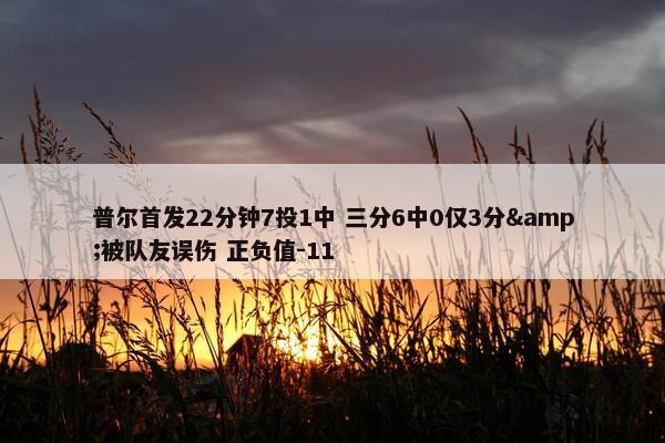 普尔首发22分钟7投1中 三分6中0仅3分&被队友误伤 正负值-11