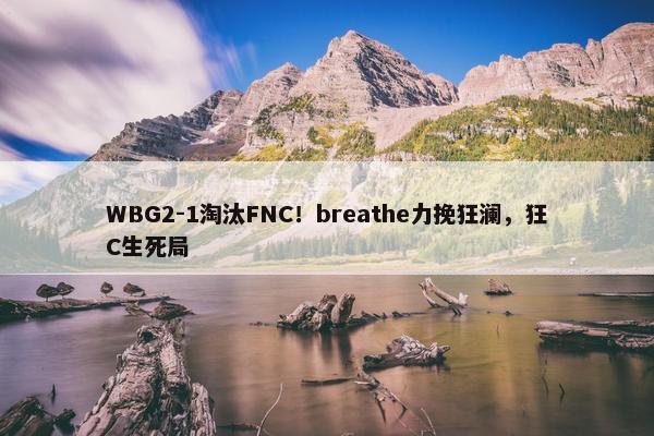 WBG2-1淘汰FNC！breathe力挽狂澜，狂C生死局