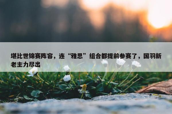 堪比世锦赛阵容，连“雅思”组合都提前参赛了，国羽新老主力尽出