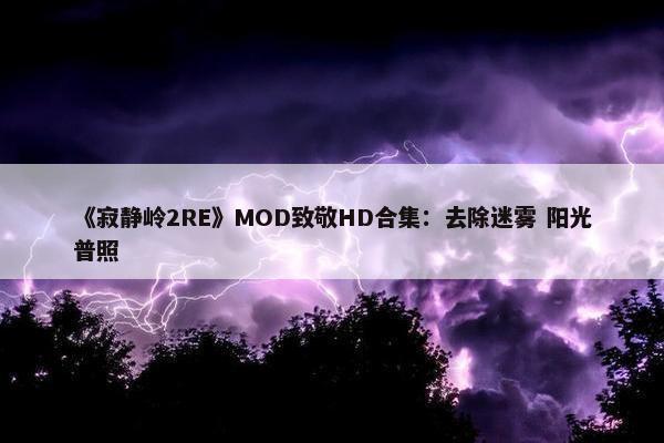 《寂静岭2RE》MOD致敬HD合集：去除迷雾 阳光普照