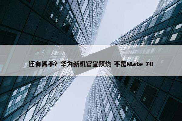 还有高手？华为新机官宣预热 不是Mate 70