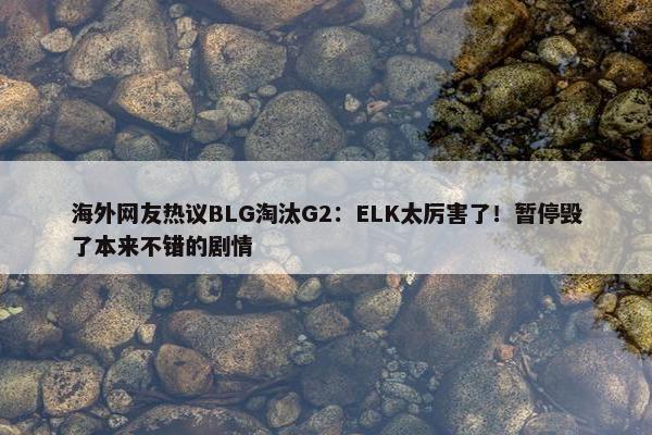 海外网友热议BLG淘汰G2：ELK太厉害了！暂停毁了本来不错的剧情