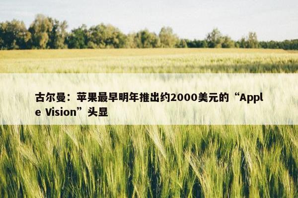 古尔曼：苹果最早明年推出约2000美元的“Apple Vision”头显