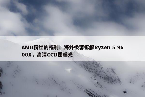 AMD粉丝的福利！海外极客拆解Ryzen 5 9600X，高清CCD图曝光