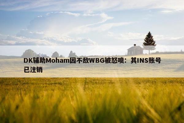 DK辅助Moham因不敌WBG被怒喷：其INS账号已注销