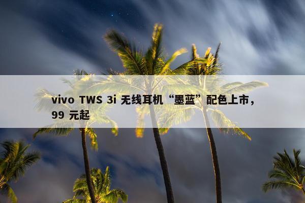 vivo TWS 3i 无线耳机“墨蓝”配色上市，99 元起