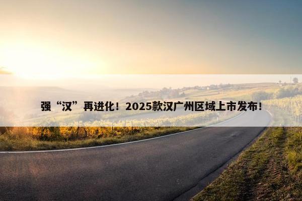 强“汉”再进化！2025款汉广州区域上市发布！