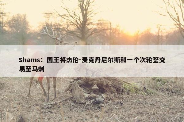 Shams：国王将杰伦-麦克丹尼尔斯和一个次轮签交易至马刺