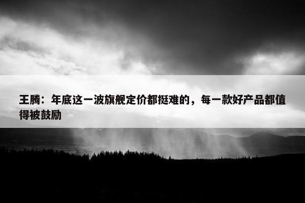 王腾：年底这一波旗舰定价都挺难的，每一款好产品都值得被鼓励