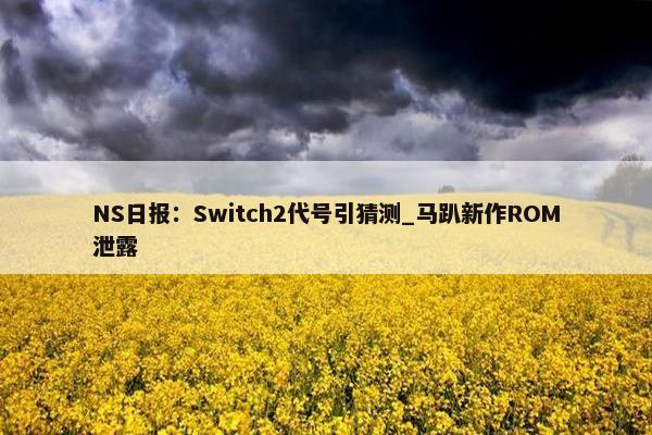 NS日报：Switch2代号引猜测_马趴新作ROM泄露