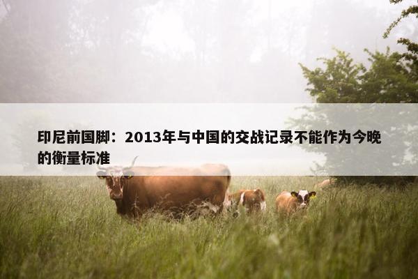 印尼前国脚：2013年与中国的交战记录不能作为今晚的衡量标准