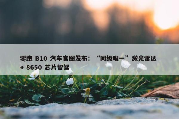 零跑 B10 汽车官图发布：“同级唯一”激光雷达 + 8650 芯片智驾