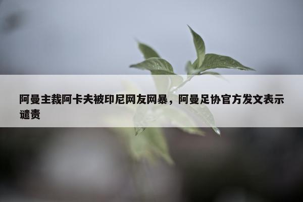 阿曼主裁阿卡夫被印尼网友网暴，阿曼足协官方发文表示谴责