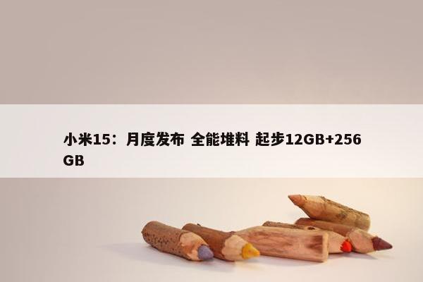 小米15：月度发布 全能堆料 起步12GB+256GB