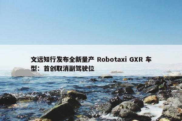 文远知行发布全新量产 Robotaxi GXR 车型：首创取消副驾驶位