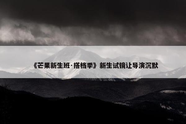 《芒果新生班·搭档季》新生试镜让导演沉默