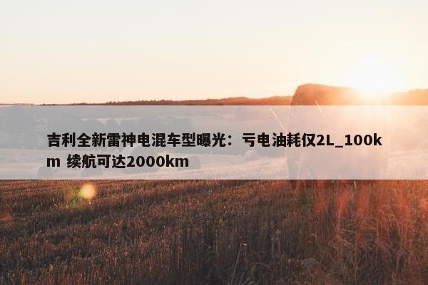 吉利全新雷神电混车型曝光：亏电油耗仅2L_100km 续航可达2000km