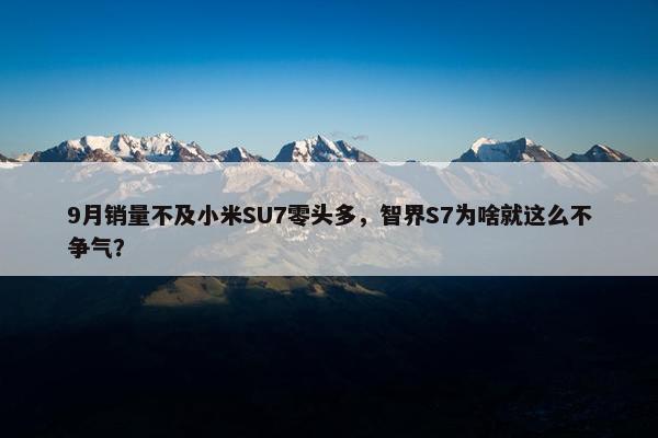 9月销量不及小米SU7零头多，智界S7为啥就这么不争气？