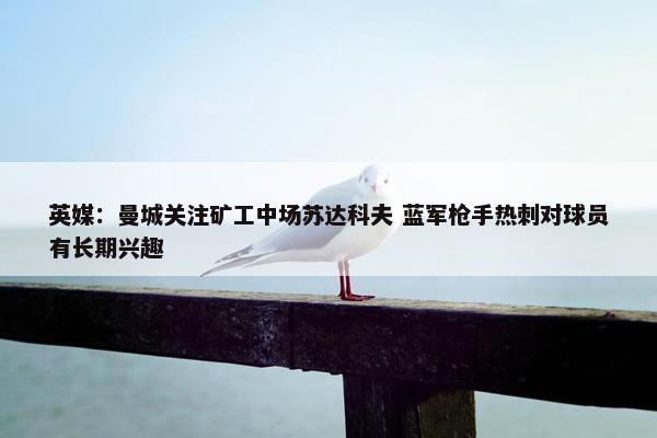 英媒：曼城关注矿工中场苏达科夫 蓝军枪手热刺对球员有长期兴趣